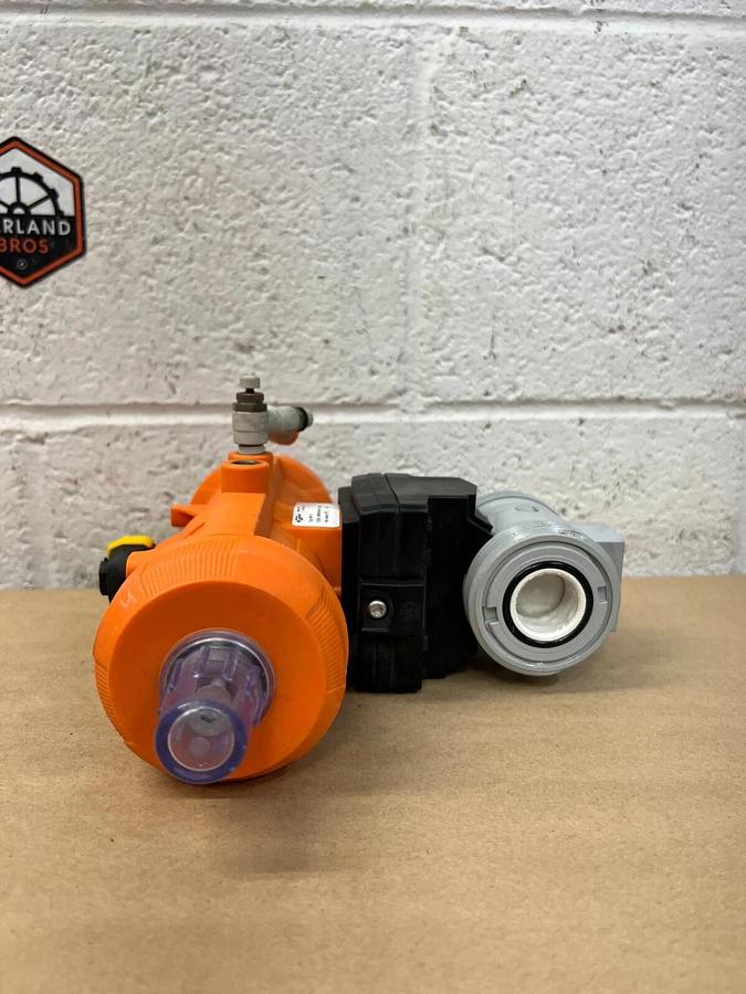 Used Georg Fischer Type PA11, Code 198150144 Pneumatic PVC Flanged Ball Valve