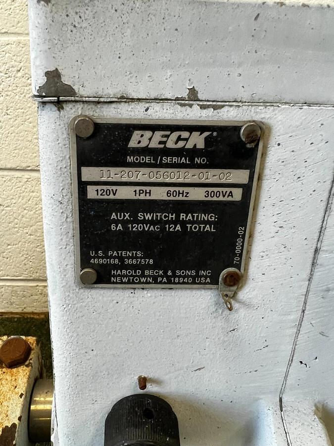 Used BECK 11-207-056012-01-02 Actuator/120V/1PH/60Hz/300VA 12A Total