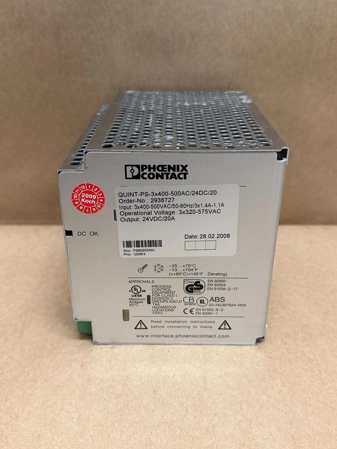 Used Phoenix Contact QUINT-PS-3X400-500AC/24DC/20 Power Supply