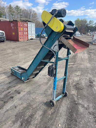 Used Bilt-Rite CL-450 L Shape Incline Cleated Conveyor W:9” L:114”, 1/3Hp DC Motor