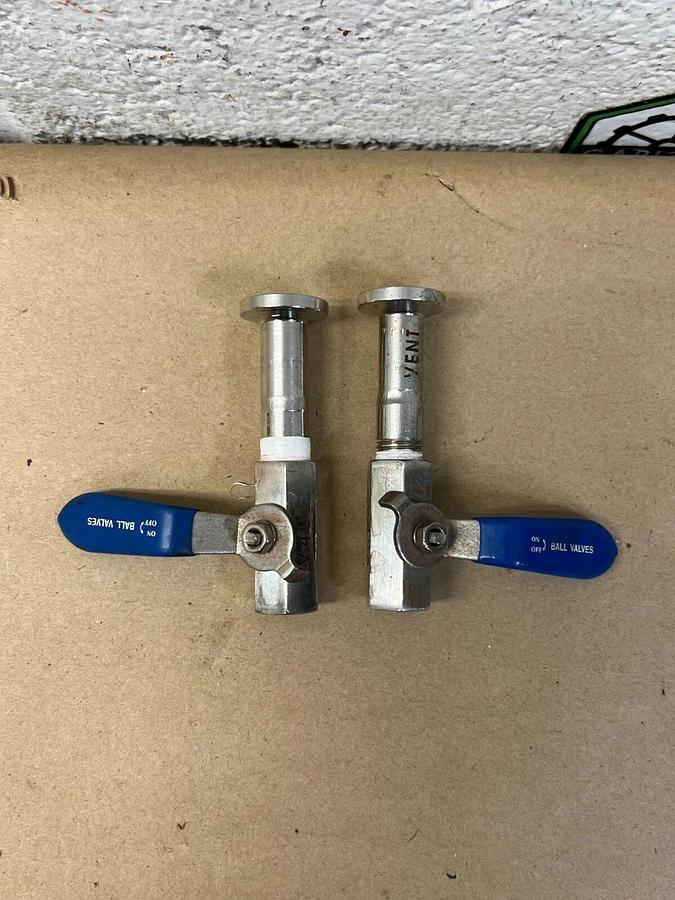 Used (2) Stainless Steel Ball Valves V402, V406