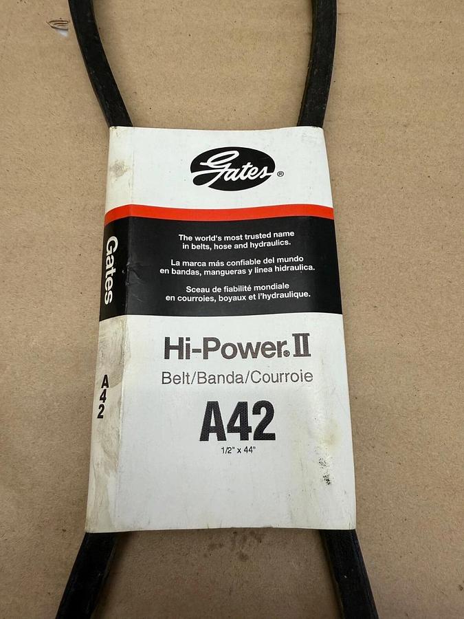 Used Gates A42 Hi-Power II Belt, 1/2” x 44”