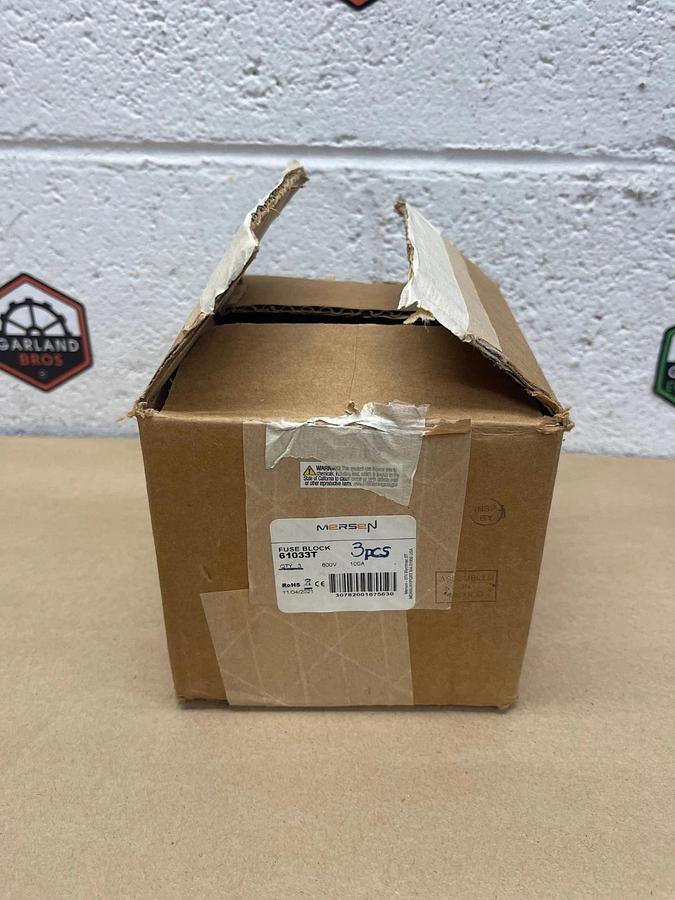 Used Ferraz Shawmut Mersen 61033T Fuse Block, 100A, 600V, Box of 3 *NEW*