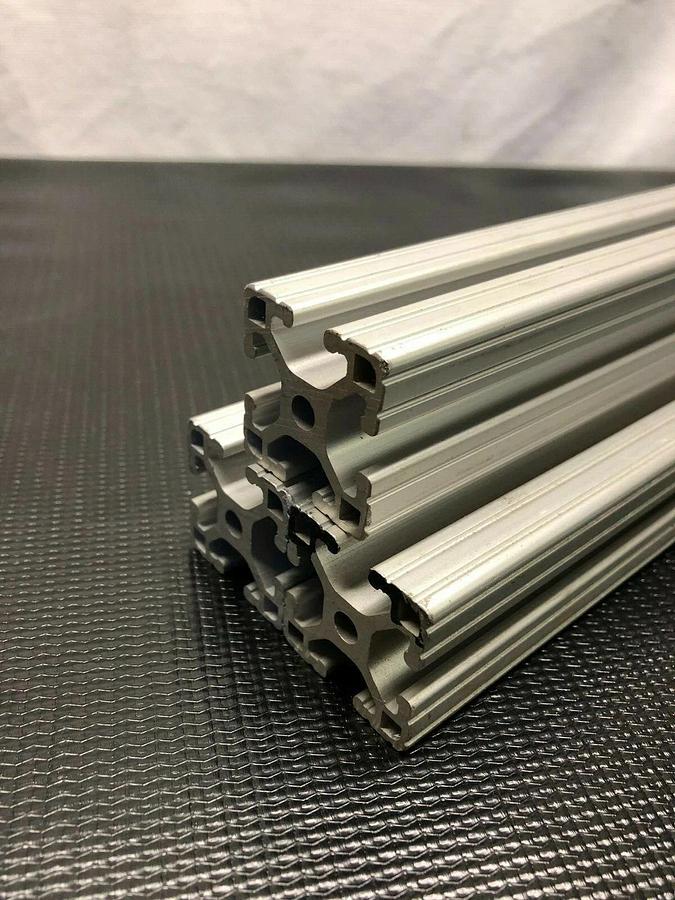 Used Lot of 7 Extruded Aluminum 80/20 T-Slot 1.5" x 1.5" 10-10 Clear Anodized Finish