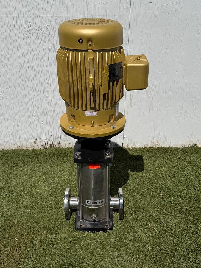 Used GRUNDFOS CRN16-50A-F-G-AUUF Pump w/ Baldor 5.5KW Motor @ 3525 RPM