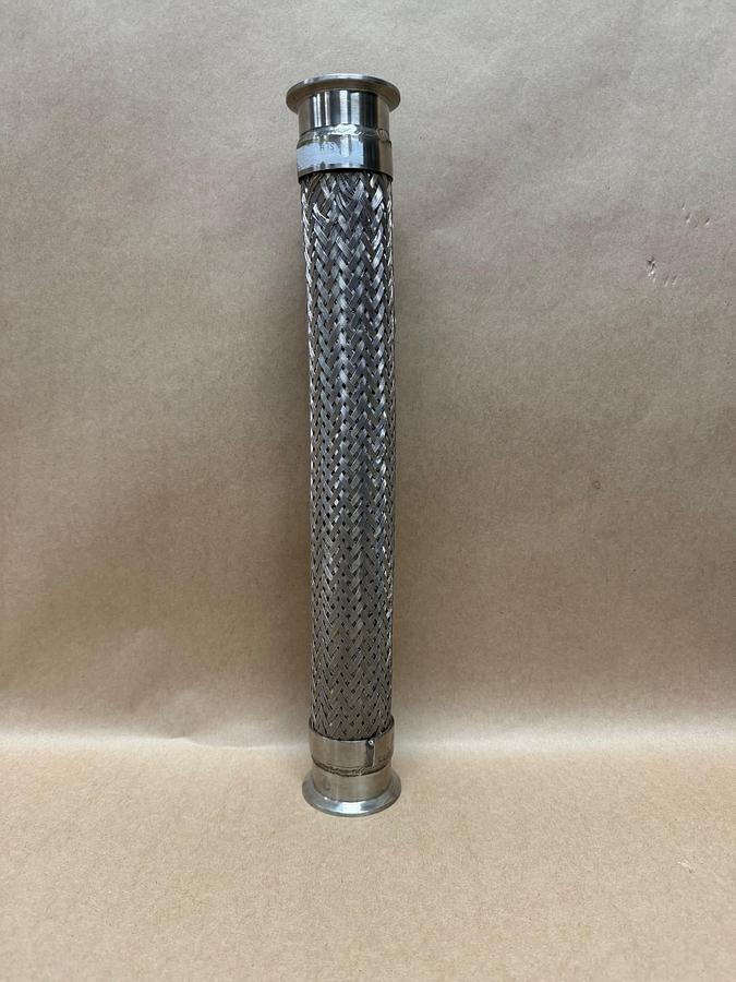 Used Stainless Steel Braided Flex Hose 1-3/4” Diameter, 16-1/4” Length