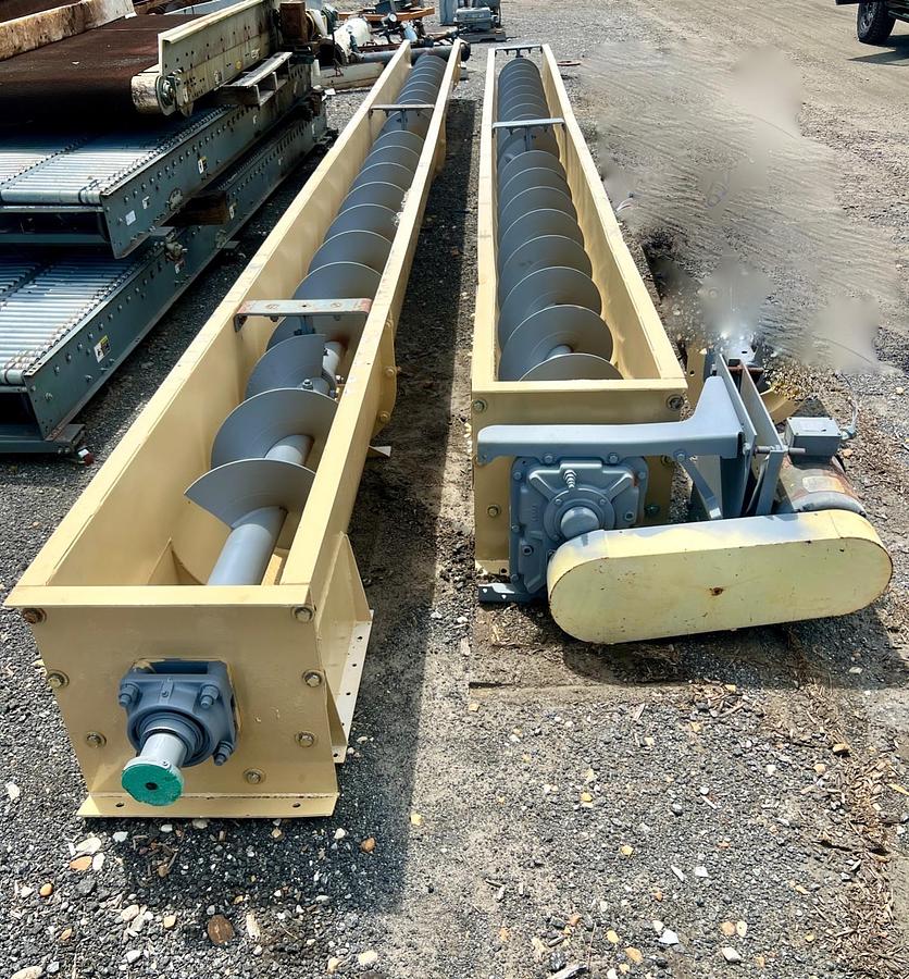 Used Industrial Screw Conveyor 51’ L, 16” Stick, 17” Trough, 15-1/2” Flights, 7.5Hp