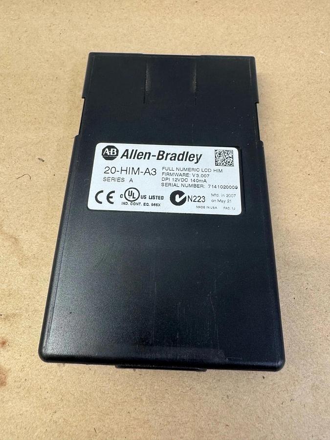 Used Allen Bradley 20-HIM-A3 Full Numeric LCD HIM, V3.007, Series A