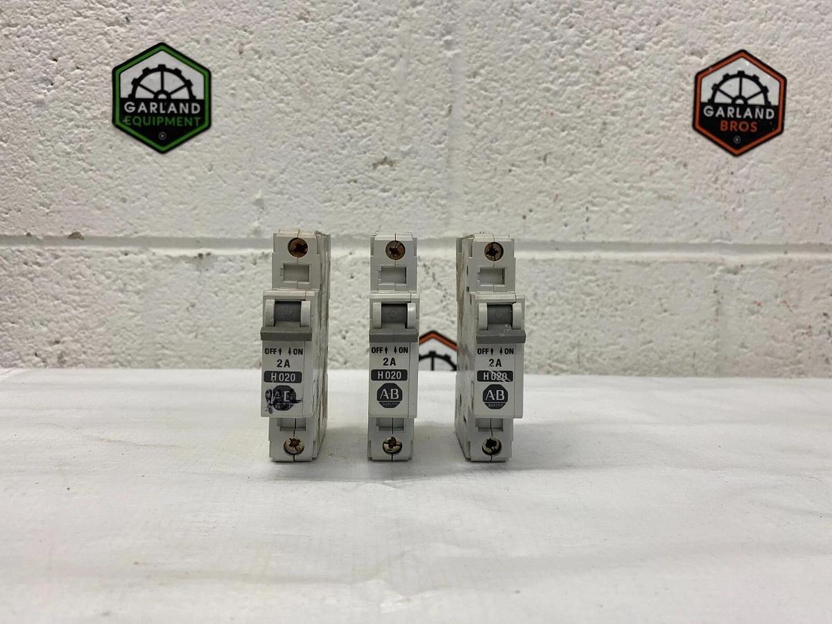 Used Allen-Bradley 1492-CB1 H 020 Circuit Breaker 2 A - Lot of 3