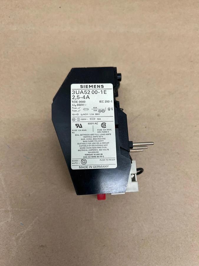 Used Siemens 3UA52 00-1E Overload Relay