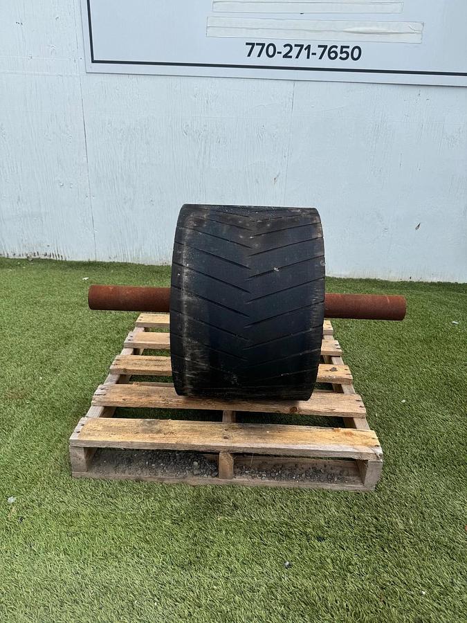 Used Industrial Conveyor Rollers 14.5”x22” Rubber Topped Conveyor Drive Roller