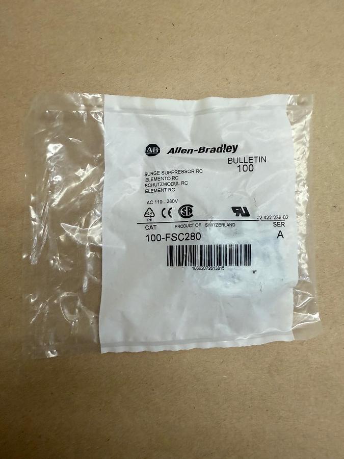 Used Allen-Bradley 100-FSC280 Ser A, Surge Suppressor *FACTORY SEALED NEW*