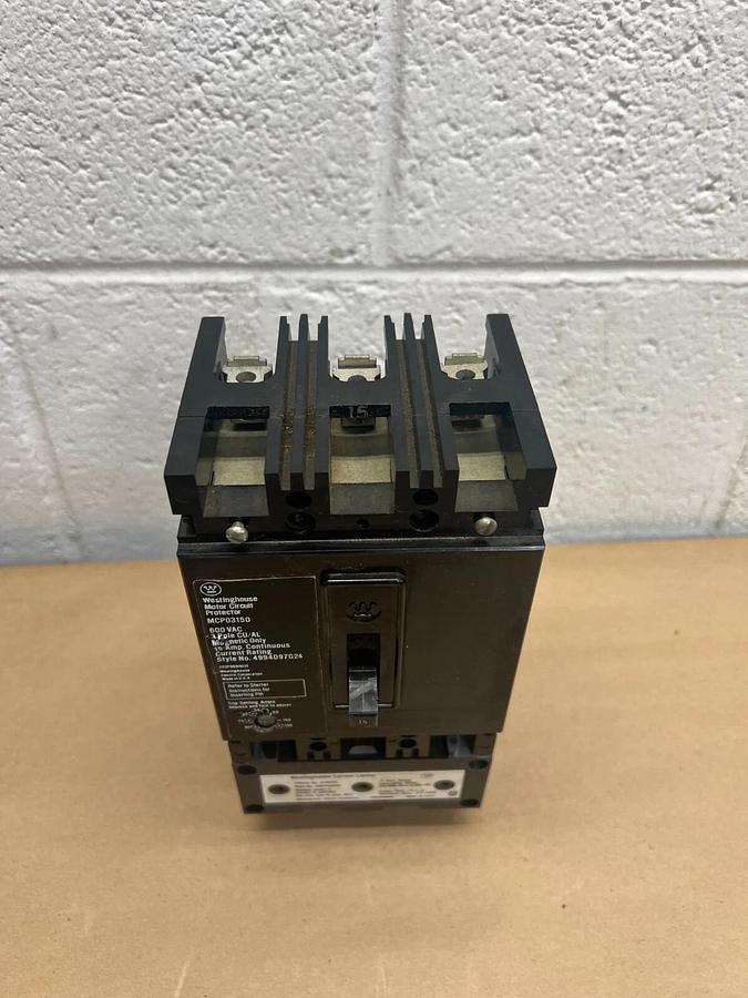 Used Westinghouse MCP03150 600VAC, 15A Motor Circuit Protector