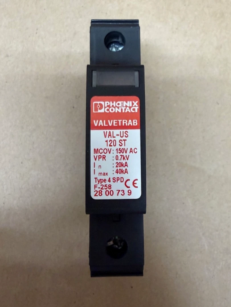 Used Phoenix Contact VAL-MS BE/FM Surge Protector w/ VAL-US 120 ST