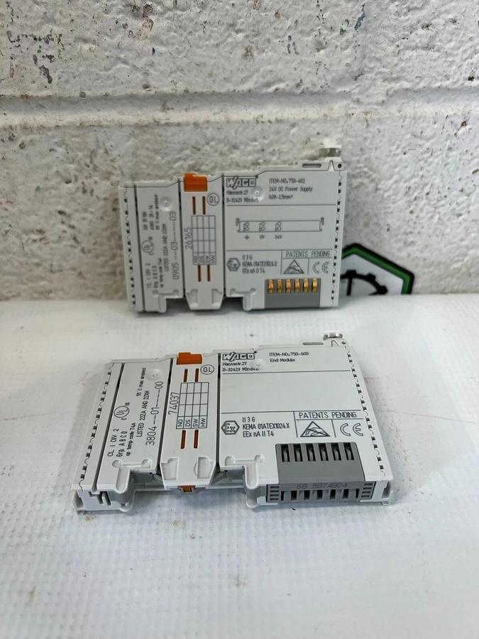 Used WAGO 750-602 Power Supply Module and 750-600 End Module