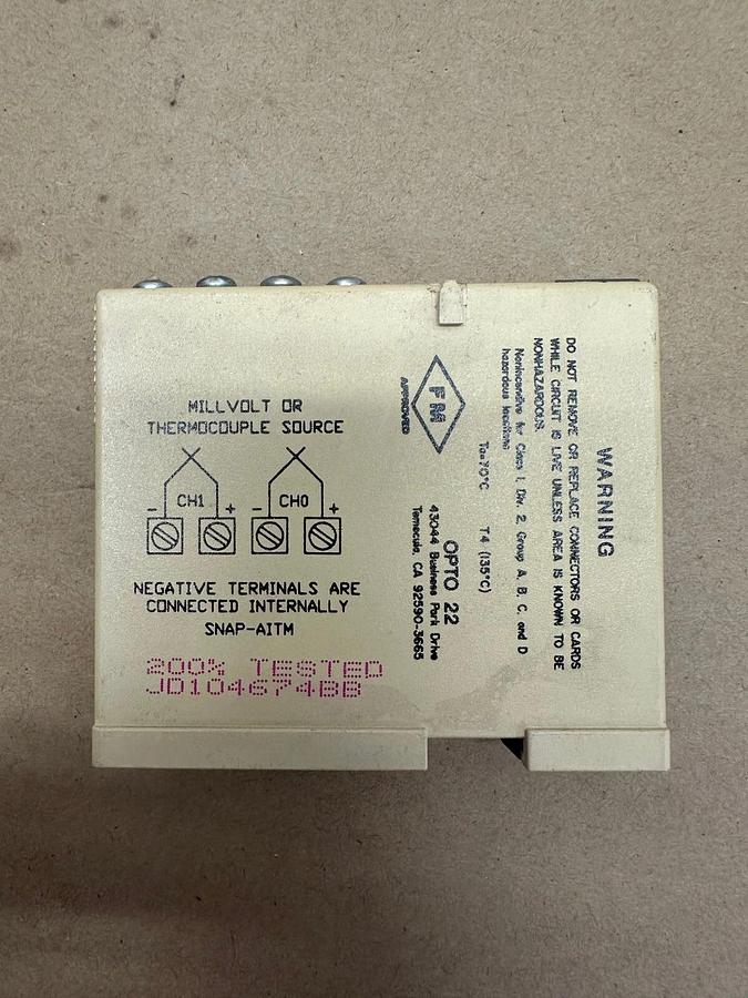 Used OPTO 22 SNAP-AITM 2 Channel Millivolt Input
