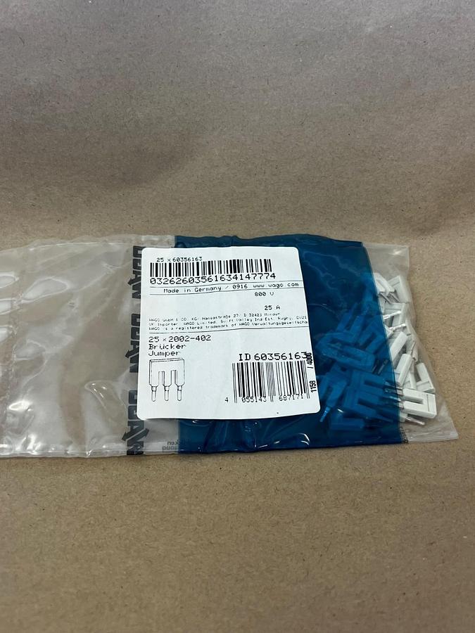 Used WAGO 2002-402, Terminal Block 2 Position (Qty 25) *FACTORY SEALED*