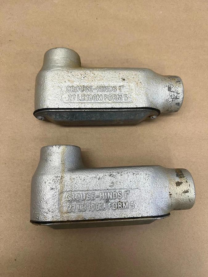 Used Crouse-Hinds 27 LB100M Form 5 Conduit Body - Lot of 2