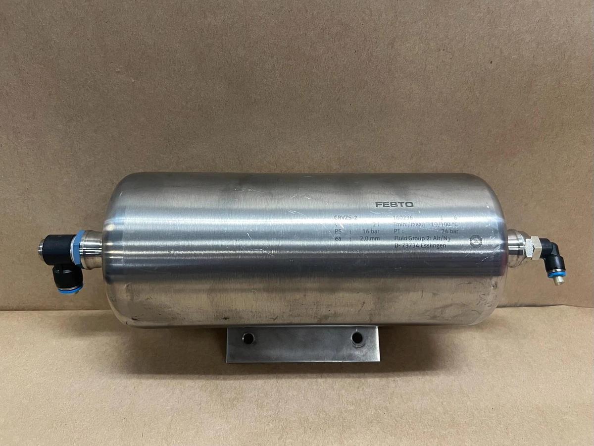 Used Festo CRVZS-2 SS 2 Liter Pneumatic Air Reservoir