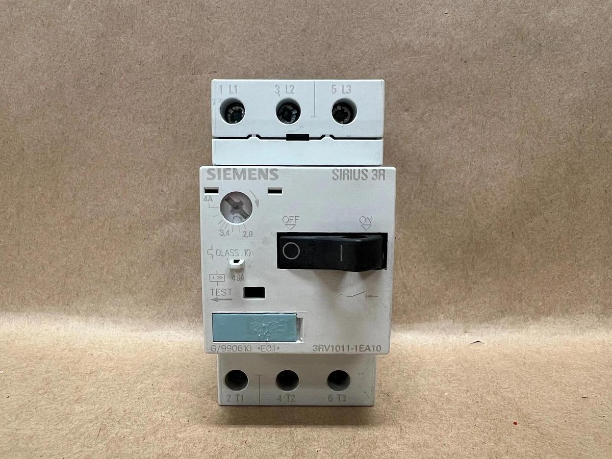 Used Siemens 3RV1011-1EA10 SIRIUS 3R Motor Protector Circuit Breaker