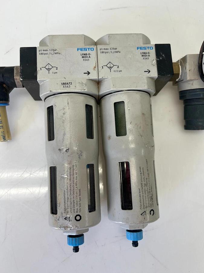Used Festo LFMB-D-MIDI-A w/ LFMA-D-MIDI-A Filter Assembly