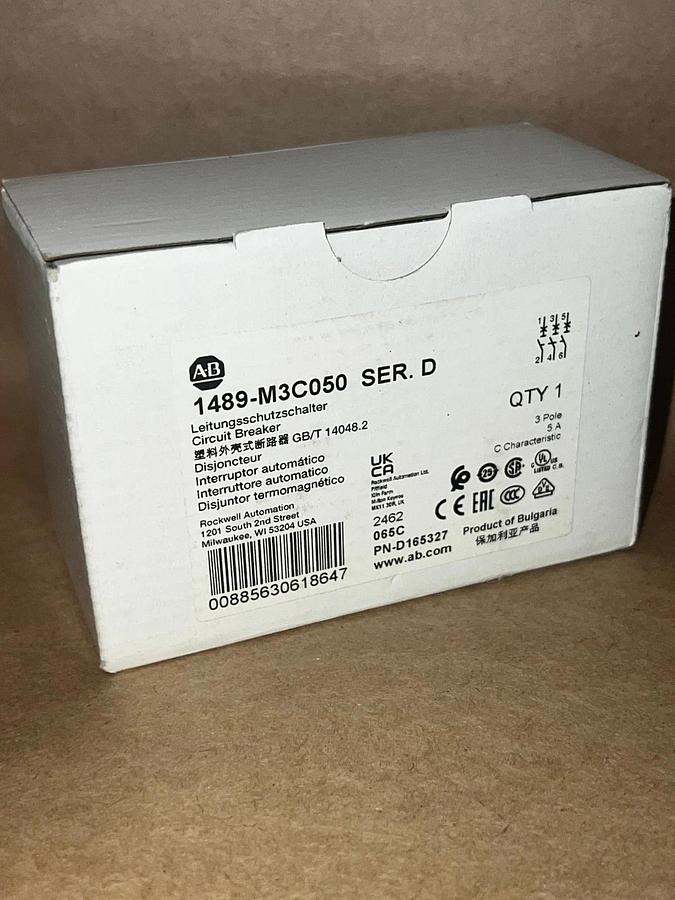 Allen Bradley 1489-M3C050 Ser D Circuit Breaker *NEW*