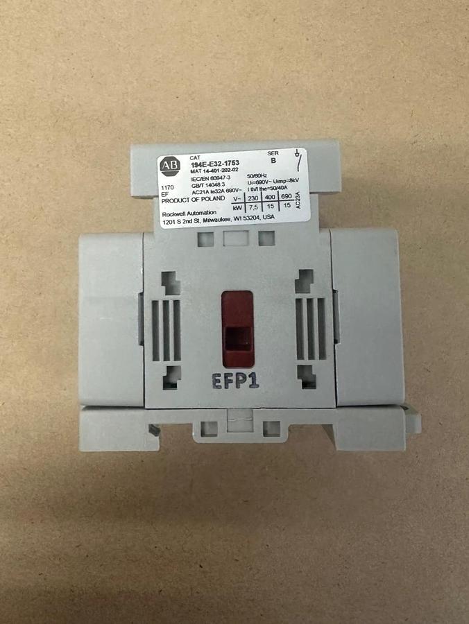 Allen Bradley 194E-E32-1753-6N Ser B Switch Disconnector, No Knob
