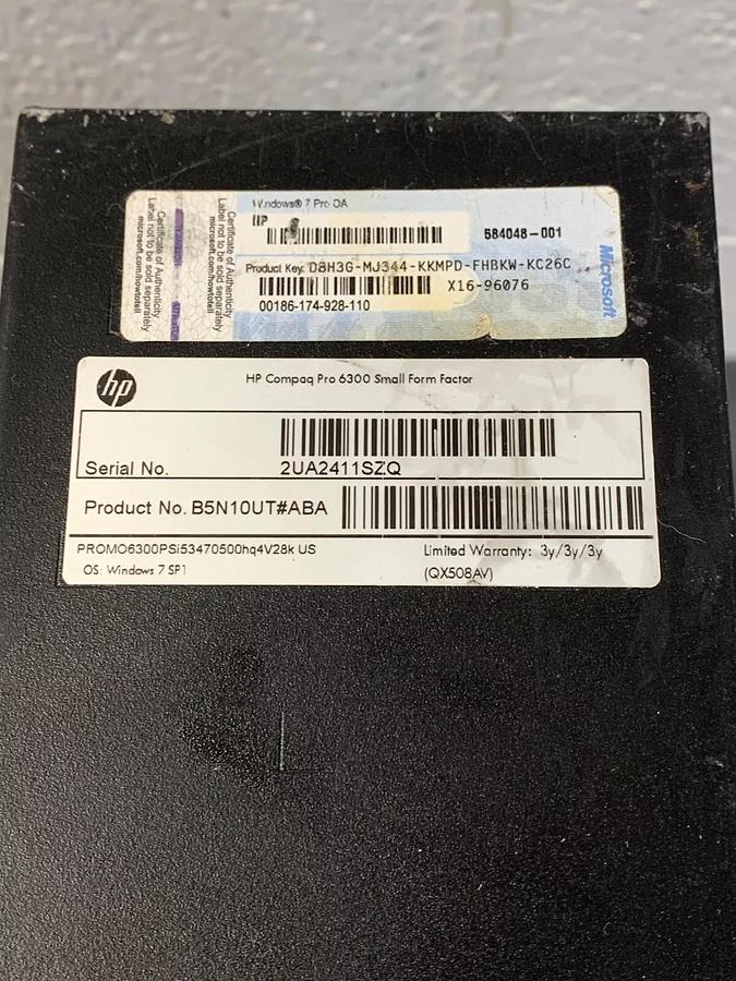 Used HP Compaq Pro 6300 Small Form Factor B5N10UT#ABA