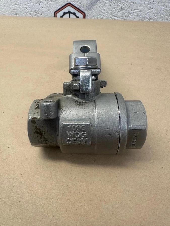 Used Duravalve 1000 WOG CF8M 2 Way 1” Ball Valve