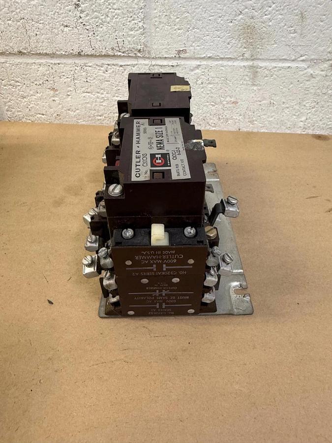 Used Cutler-Hammer C50CN3, Reversing Contactor, Series A1, NEMA Size 1, 27A