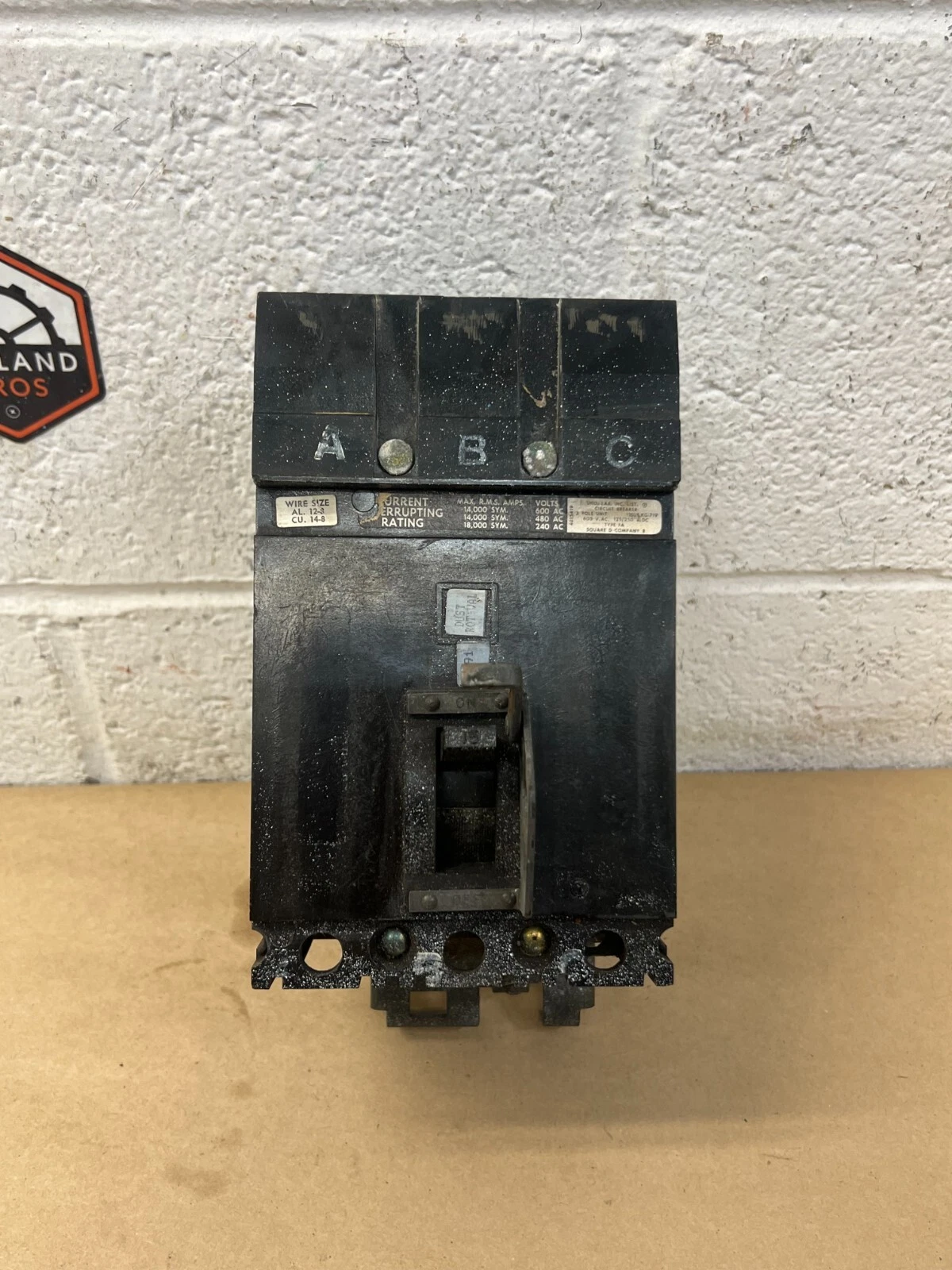 Used Square D KG-719 Circuit Breaker 3 Pole Unit, 600 VAC