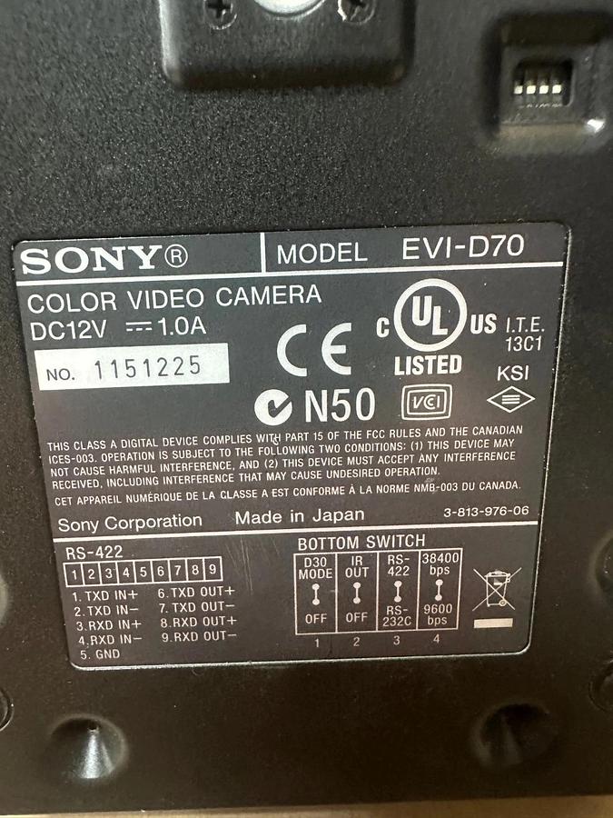 Used Sony EVI-D70 Color Video Camera (White)