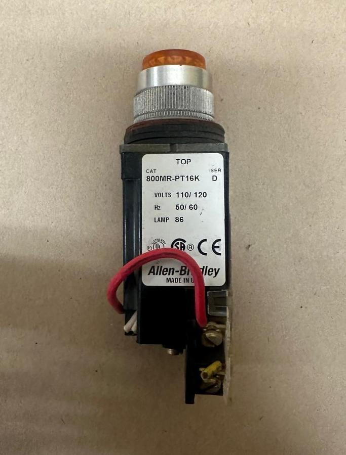 Used Allen Bradley 800MR-PT16K Pilot Light w/ 800M-XAK Contact Block