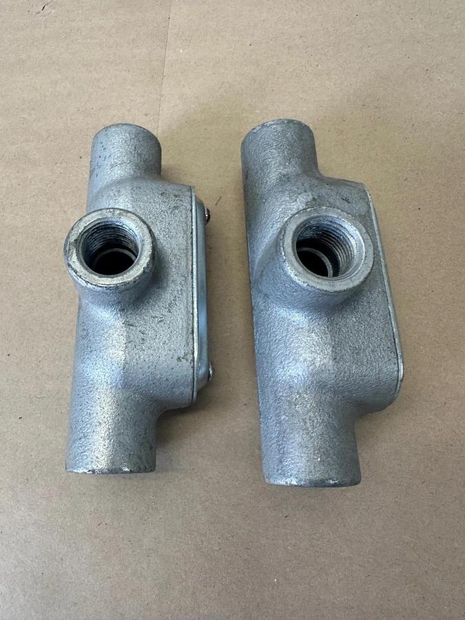 Used Crouse Hinds T17 1/2” T Conduit - Lot of 2