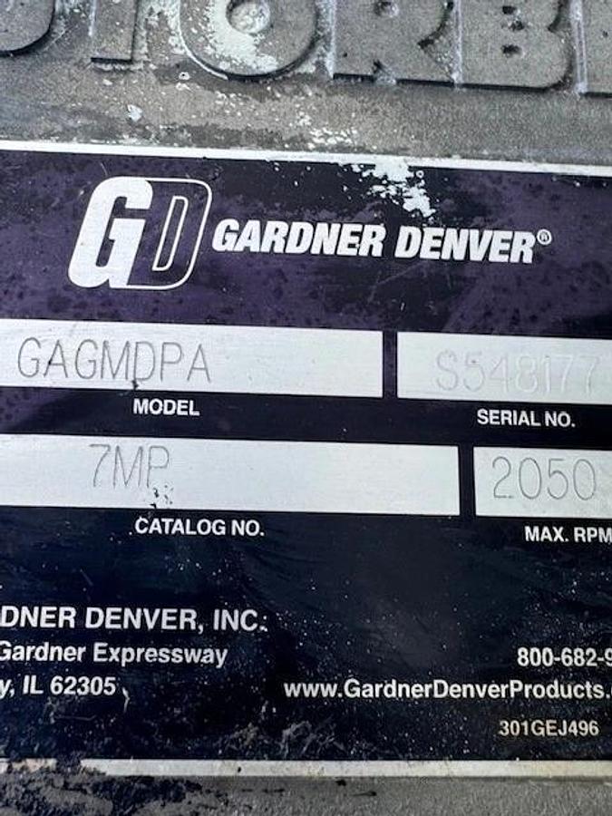 Used Gardner Denver GAGMDPA Blower, 2050 RPM, 7MP, 1-5/8” Shaft