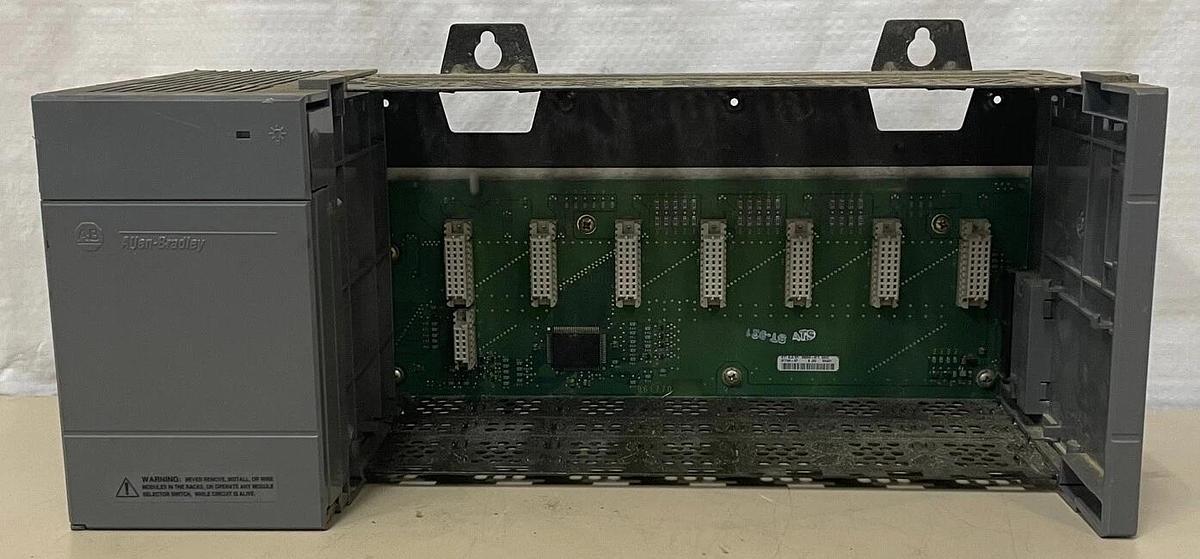 Used Allen Bradley 1746-P2 Power Supply and 7-Slot Rack Series C SLC 500