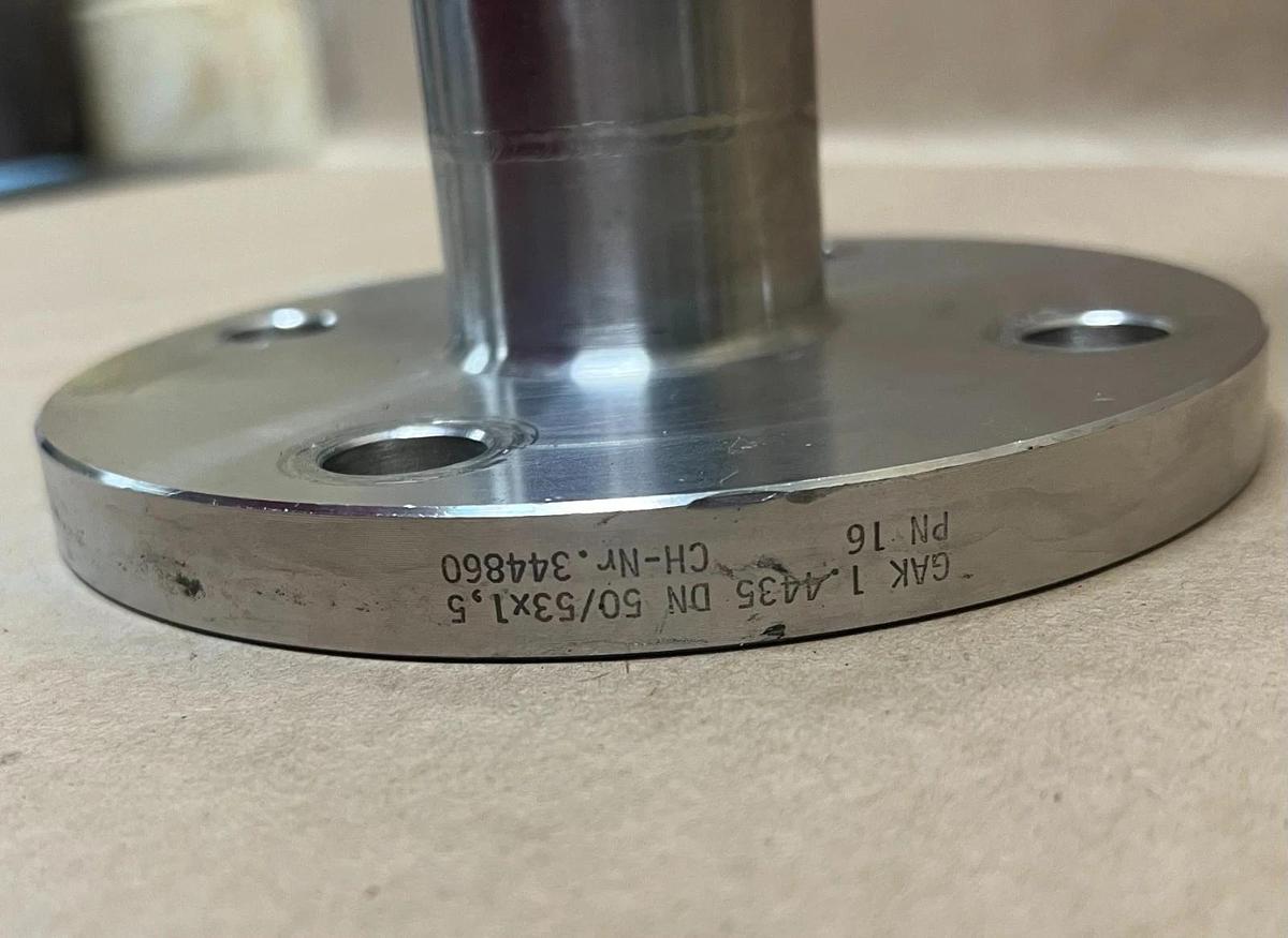Used GEA Tuchenhagen 90-Degree Stainless Steel Flanged Elbow, 2"