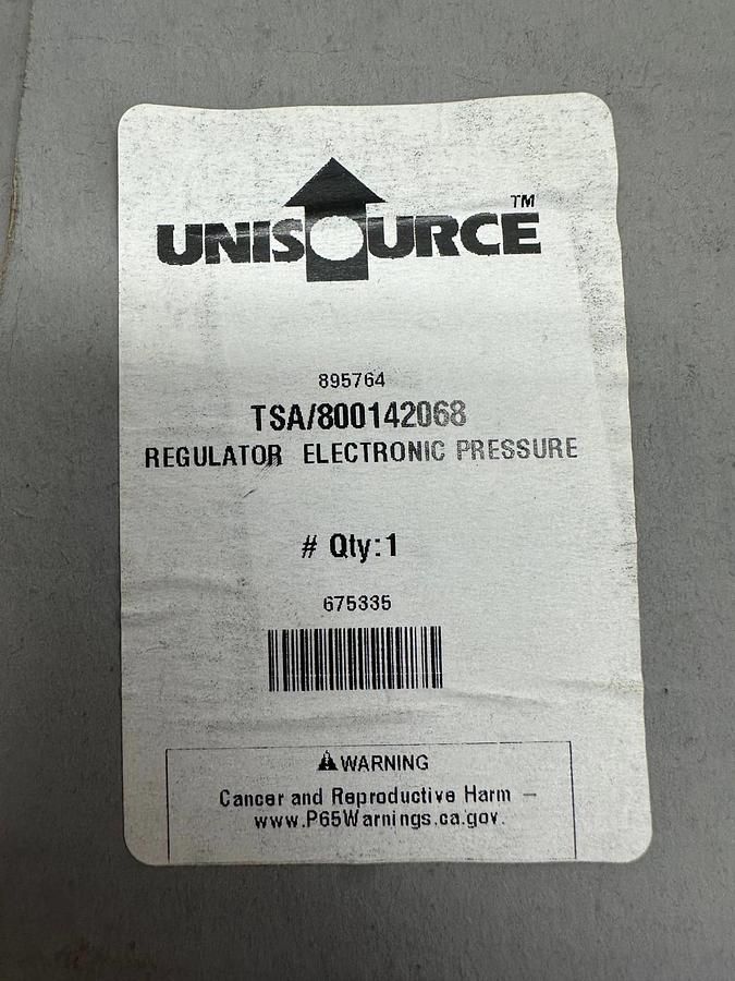 Used UNISOURCE 800142068 Regulator Electronic Pressure *NEW*