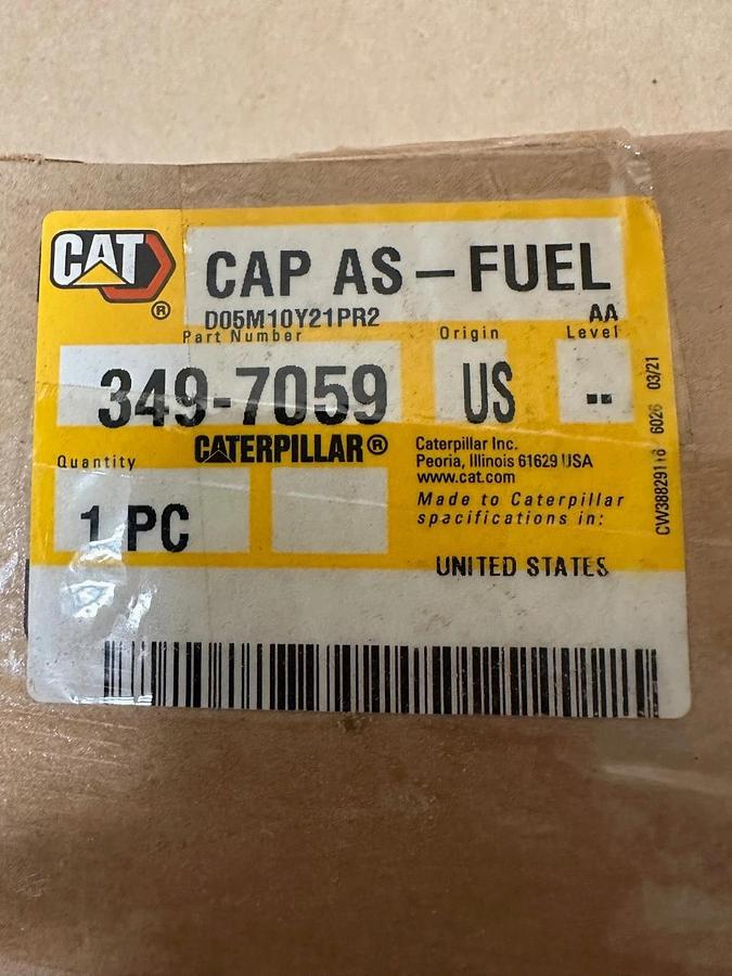 Used CAT 349-7059 Cap Assembly, Fuel *NEW*