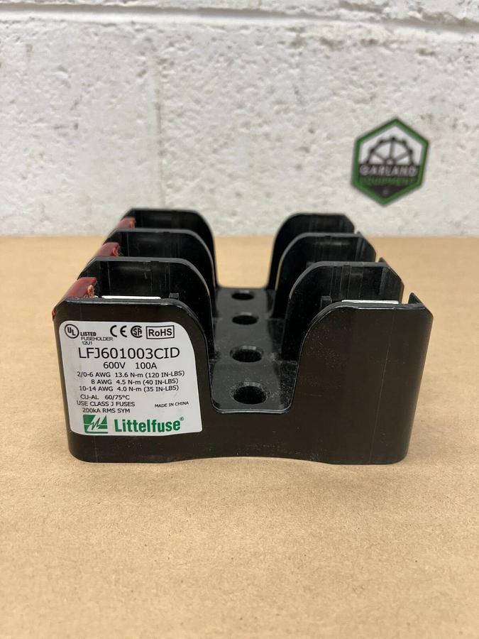 Used Littelfuse LFJ601003CID Class J Fuse Holder 600V, 100A