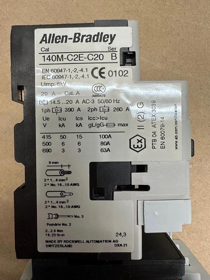 Used Allen Bradley 190E-DND2-CC20S Ser B Economy Starter with Contactor *NEW*