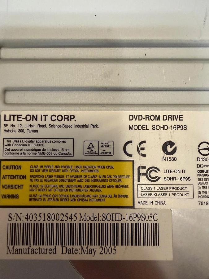 Used LITE-ON IT CORP. SOHD-16P9S DVD-ROM Drive