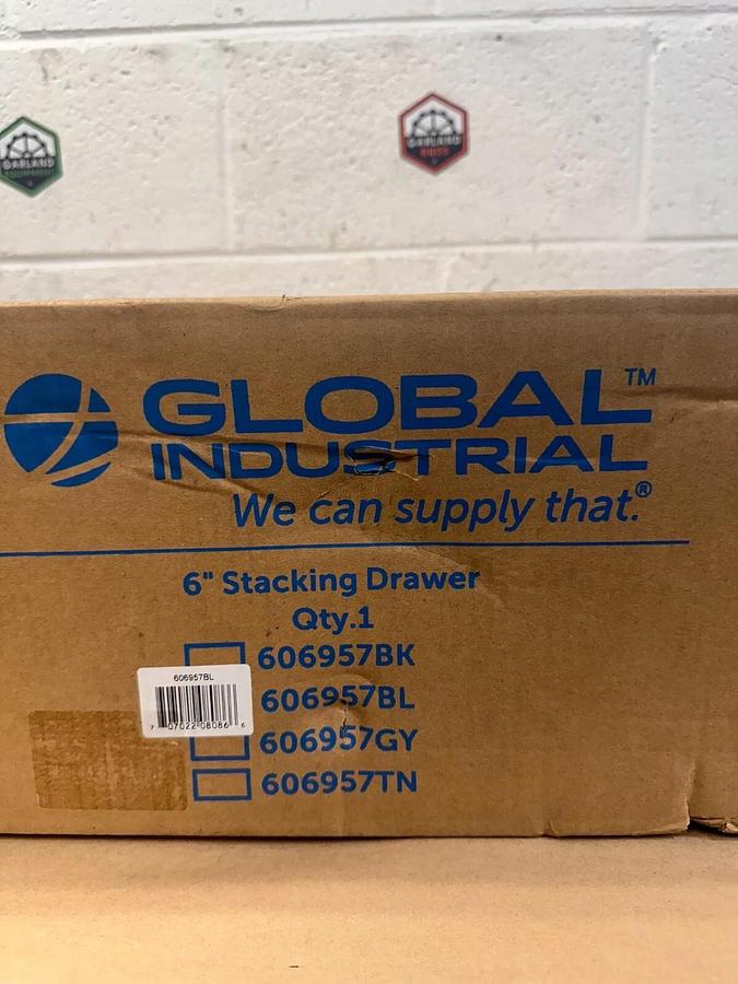Used Global Industrial 606957BL 6" Stacking Drawer, Work Bench Stacking Drawer