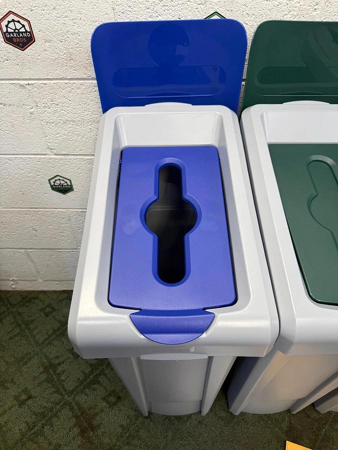 Rubbermaid 2007918 Recycling Station, 3-Stream Landfill/Mixed Recycling/Compost