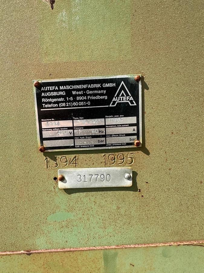 Used AUTEFA 13355 Up Blast CCW 360, 15KW @ 3510 RPM, 460V