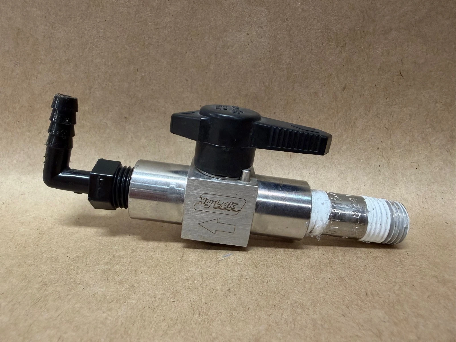 Used Hy-Lok P1VF-4N Plug Valve 1/4”, 3000psi w/ Fittings