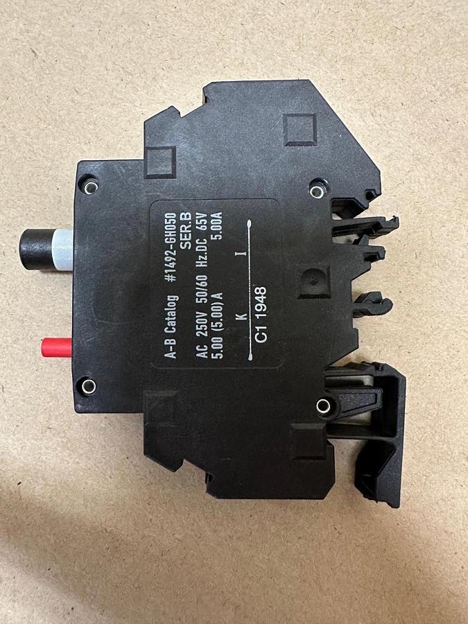 Used Allen Bradley 1492-GH050 Miniature Circuit Breaker, 5A, 250V