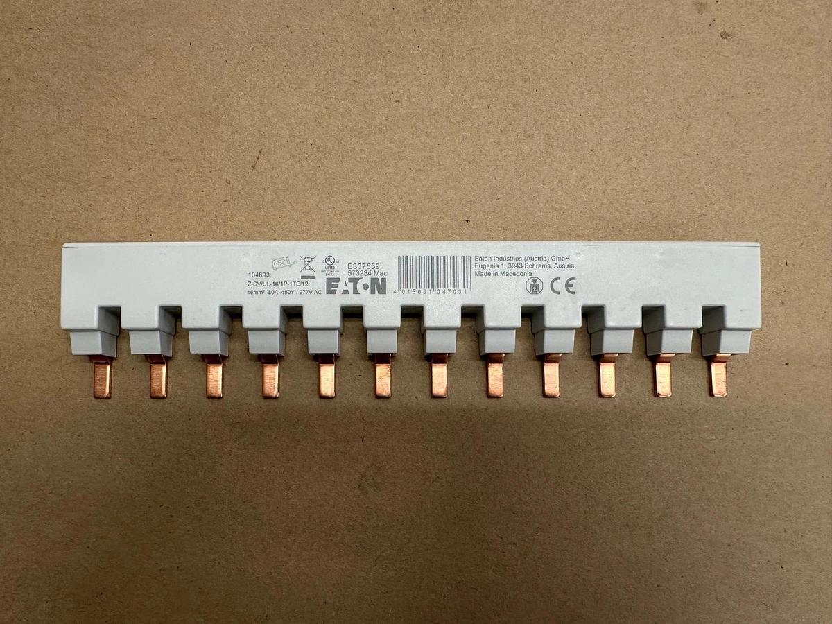 New - open box Eaton 104893 Block Busbar Z-SV/UL-16/1P-1TE/12