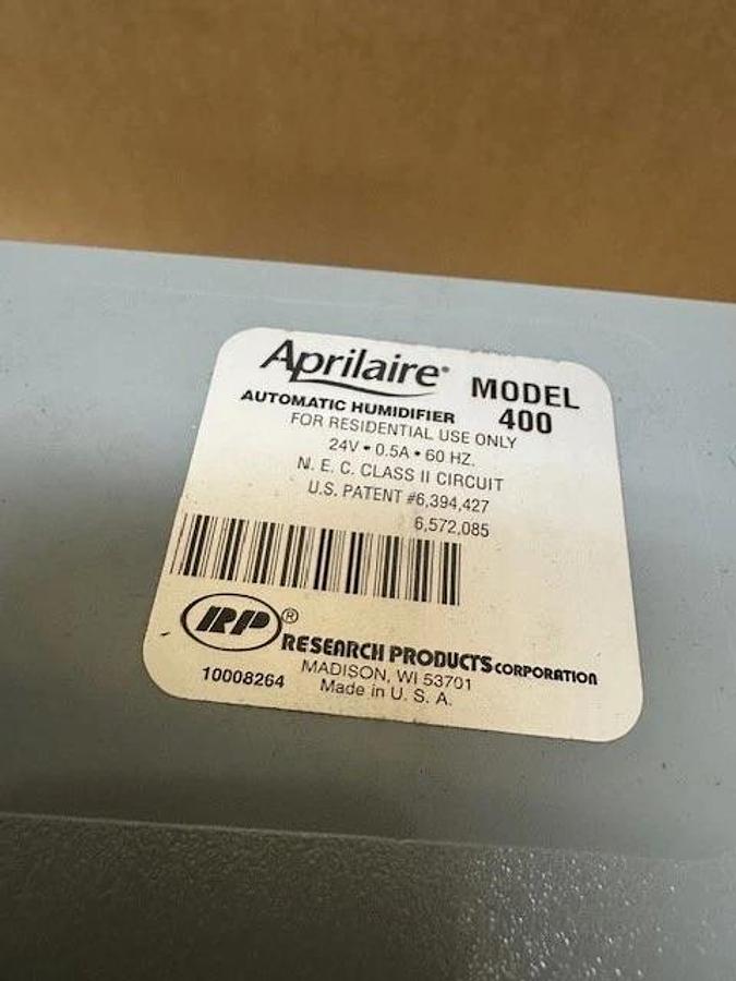 Used Aprilaire Model 400 Whole House Humidifier, w/ Digital Control Panel & Filter