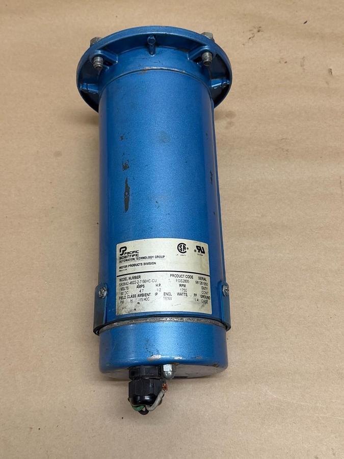 Used Pacific Scientific SR3642-4822-2-7-56HC-CU 1/2Hp Motor @ 1750 Rpm